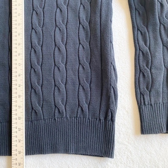 Vintage Tommy Hilfiger Cable Knit Crew-Neck Sweater‎ Mens S Black - Picture 5 of 13